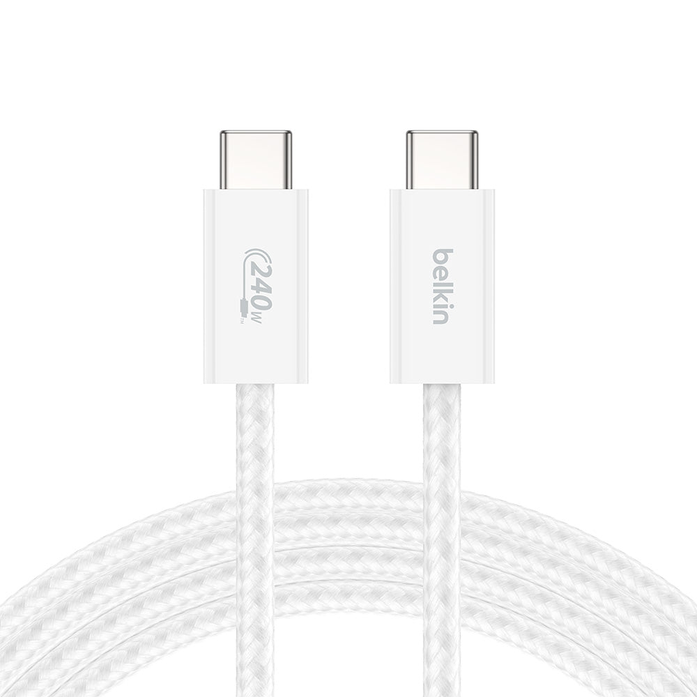 Belkin CAB019qc05WH2PK BoostCharge USB-C to USB-C Cable 240W 1.5M (2-Pack) - White