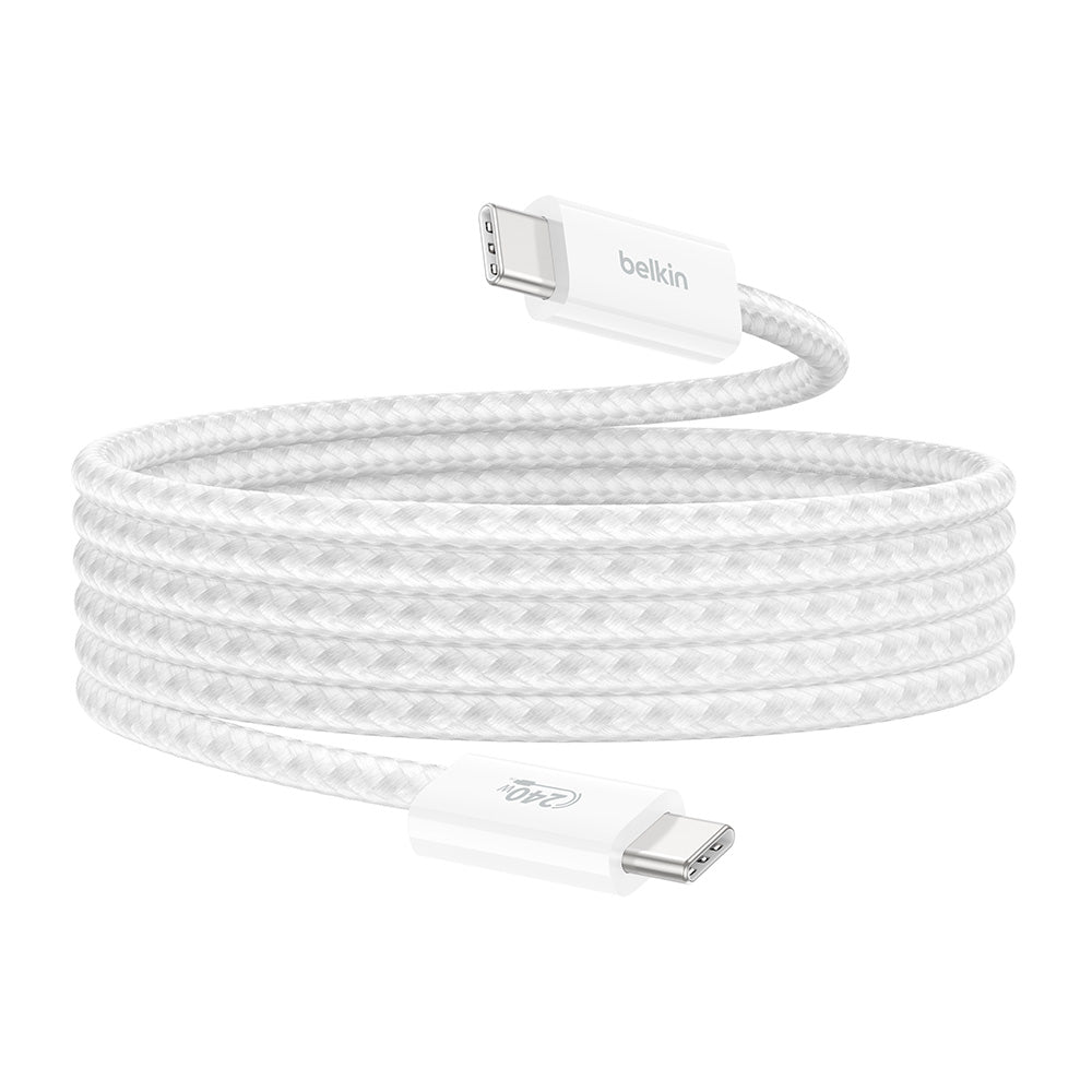 Belkin CAB019qc05WH2PK BoostCharge USB-C to USB-C Cable 240W 1.5M (2-Pack) - White