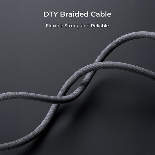 Aukey CB-DCC141 Circlet Blink 140W 2-in-1 DTY Braided USB-C to USB-C Cable – Grey (1M)
