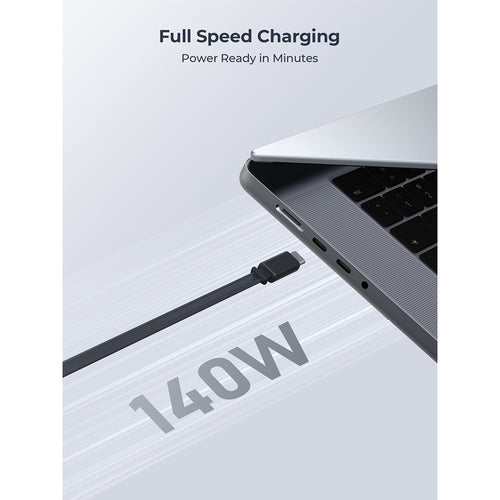Aukey CB-DCC143 Circlet Reel 140W DTY Braided USB-C to USB-C Retractable Cable - Dark Gray (0.9M)