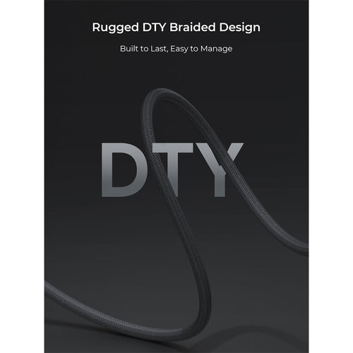 Aukey CB-DCC245 Circlet Bink 240W EMO DTY Braided USB-C to USB-C Cable with LED Display – Grey (1M)
