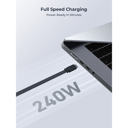 Aukey CB-DCC247 Circlet Reel 240W DTY Braided USB-C to USB-C Retractable Cable - Dark Gray (0.9M)