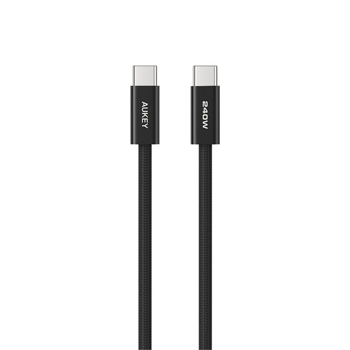 Aukey CB-DCC249 Circlet Blink 240W Lite DTY Braided USB-C to USB-C Cable – Black (1M)