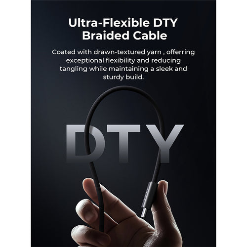 Aukey CB-DCC249 Circlet Blink 240W Lite DTY Braided USB-C to USB-C Cable – Black (1M)