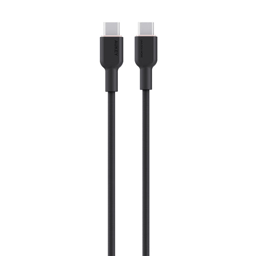 Aukey CB-DCC67 Circlet CC 60W DTY Braided USB-C to USB-C Cable – Black (1M)
