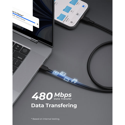 Aukey CB-DCC67 Circlet CC 60W DTY Braided USB-C to USB-C Cable – Black (1M)