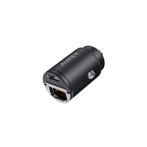 Aukey CC-A3P Enduro Nano AC 65W 2-Port Car Charger - Black