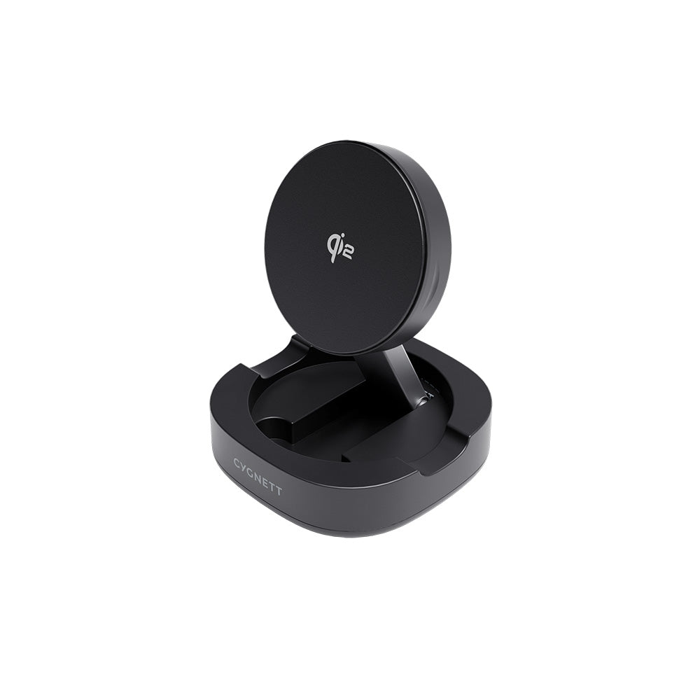 Cygnett Chargebase Qi2 Foldable Magnetic Wireless Charger - Black