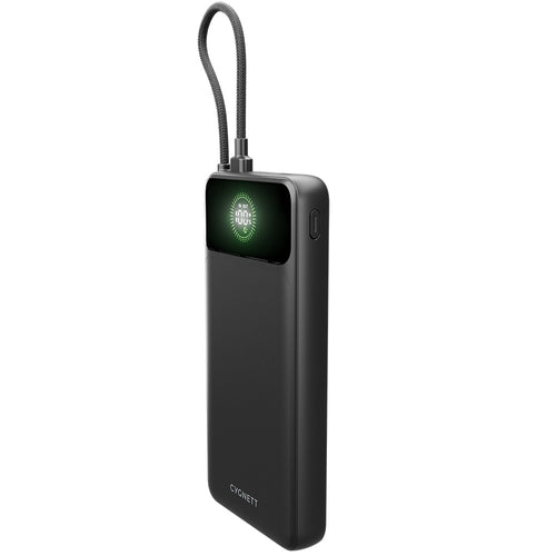 Cygnett Pocket Gen3 Power Bank with Integrated USB-C Cable 20K - Black