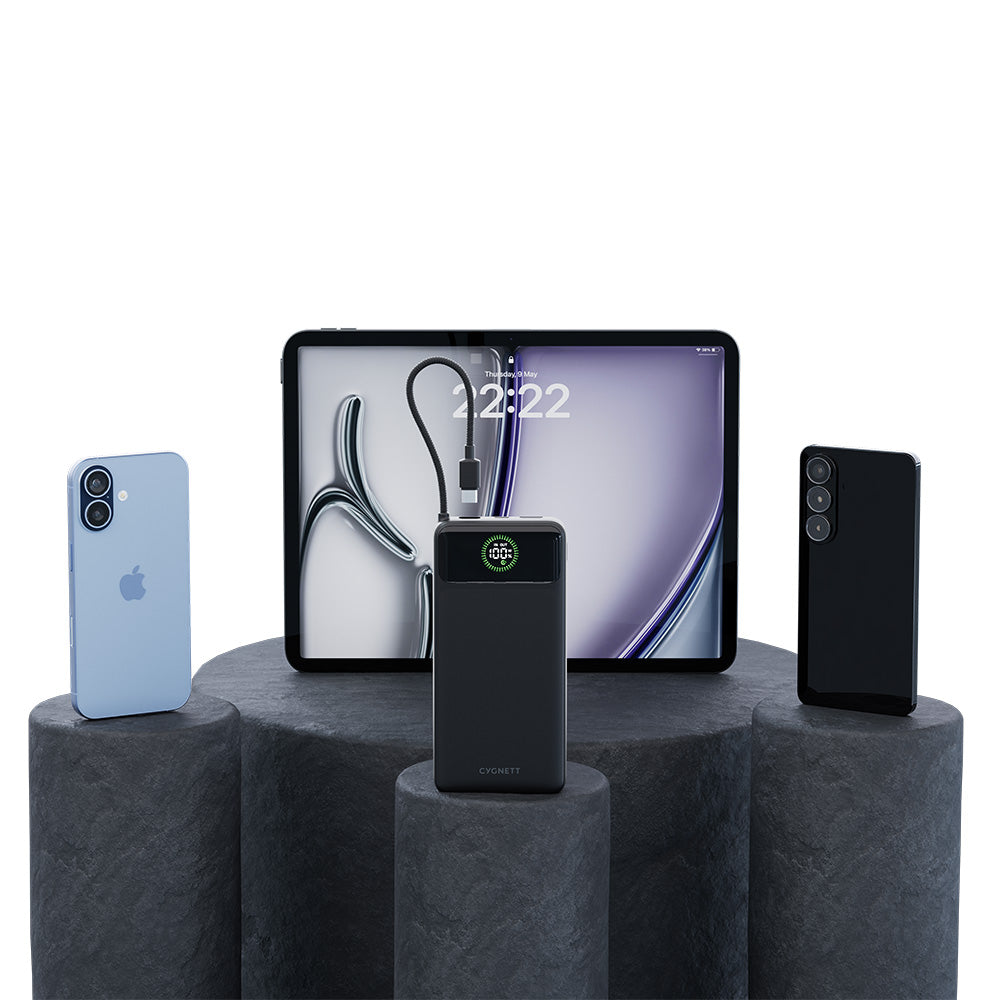 Cygnett Pocket Gen3 Power Bank with Integrated USB-C Cable 20K - Black