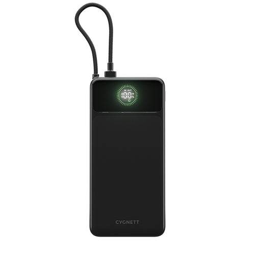 Cygnett Pocket Gen3 Power Bank with Integrated USB-C Cable 20K - Black