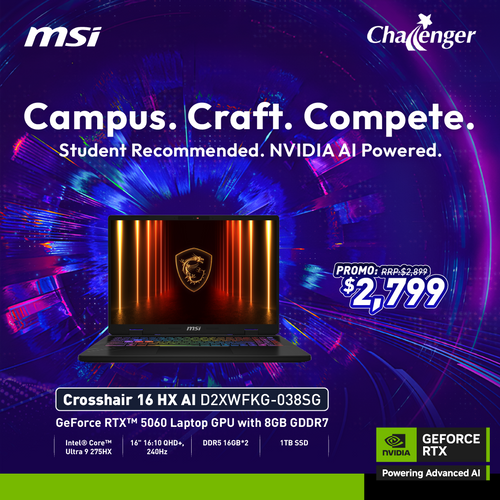 MSI Crosshair 16 HX AI D2XWFKG-038SG - UT9-275HX 32GB 1TB GeForce RTX 5060