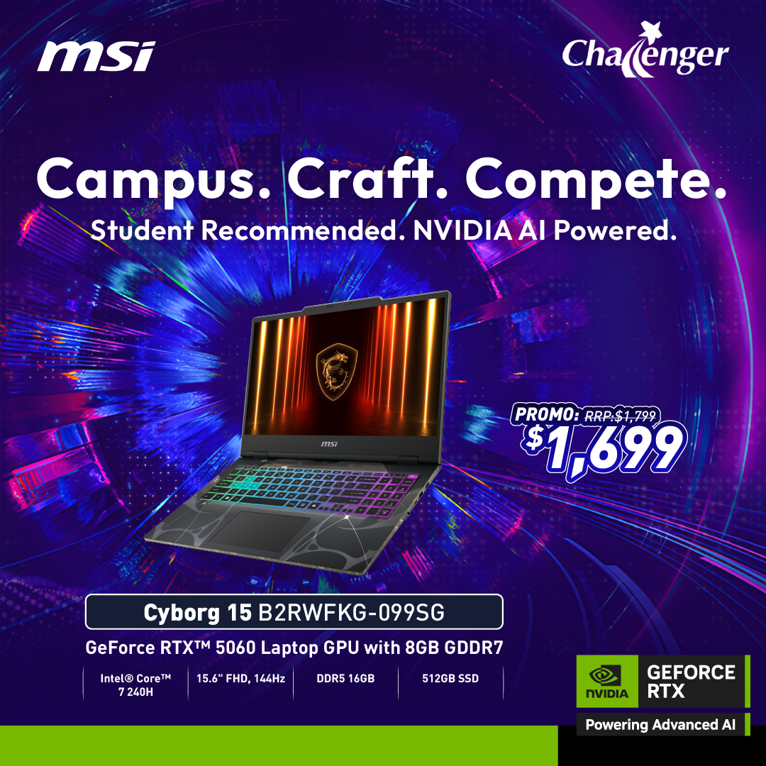 MSI Cyborg 15 B2RWFKG-099SG - C7-240H 16GB 512GB GeForce RTX 5060