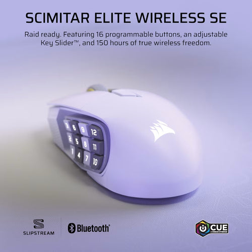 Corsair Scimitar Elite Wireless SE MMO Gaming Mouse (White)