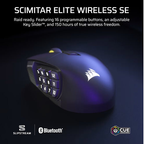 Corsair Scimitar Elite Wireless SE MMO Gaming Mouse (Gun Metal)