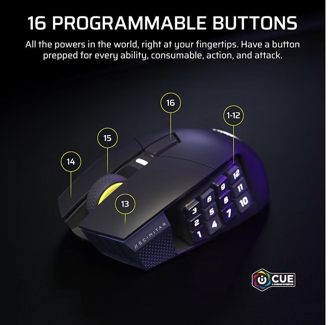 Corsair Scimitar Elite Wireless SE MMO Gaming Mouse (Gun Metal)