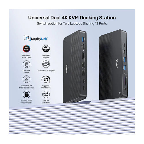 Unitek D1103A01 Universal Dual 4K KVM Docking Station