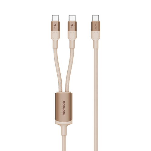 Momax DC56L2 Mag.Link 100W USB-C to Dual USB-C Magnetic Cable (2M) - Sandstone