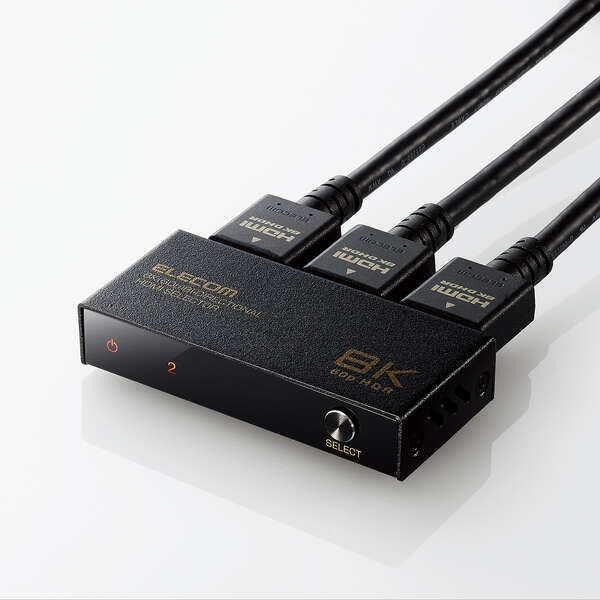 Elecom DH-SW8KBD21BK HDMI Switcher 8K60HZ Bi-Directional (Black)