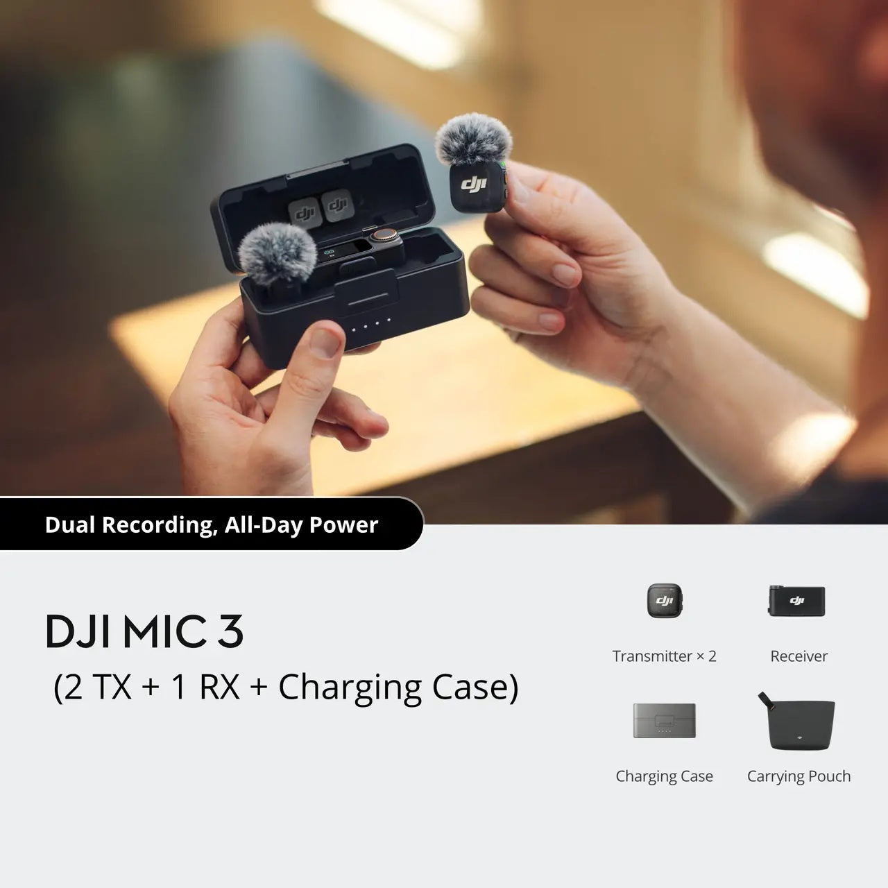 DJI Mic 3 (2 TX + 1 RX + Charging Case) – Challenger Singapore