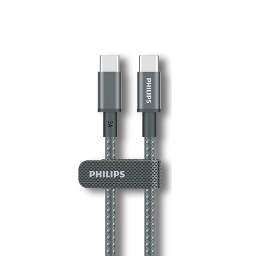Philips DLC5030C/00 C-C Cable 1m 3A Black Braided 480Mbps