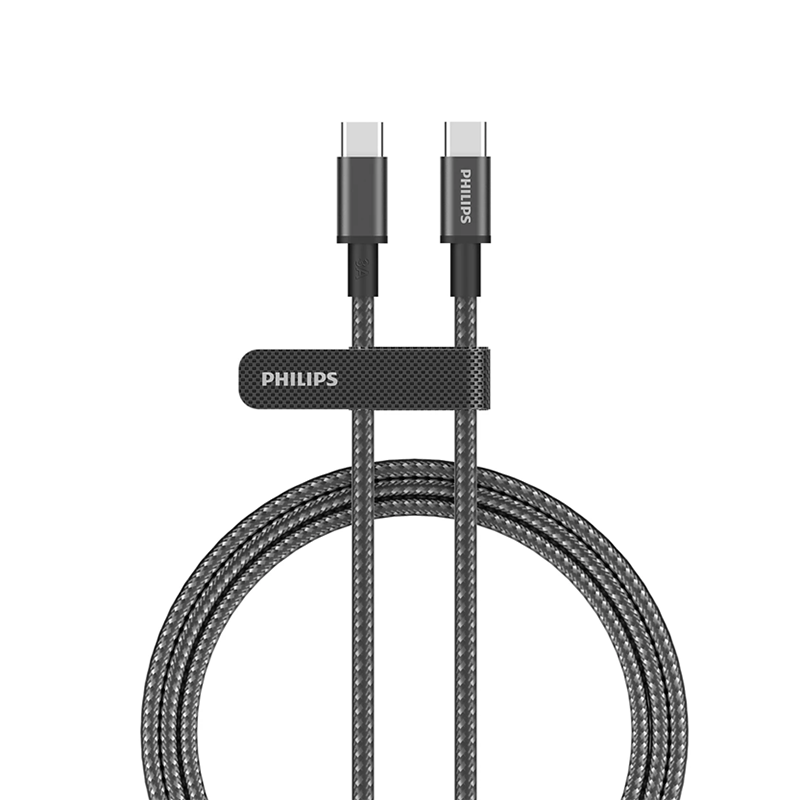 Philips DLC5030C/00 C-C Cable 1m 3A Black Braided 480Mbps