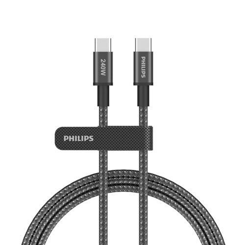 Philips DLC7030C/00 C-C Cable 1m 5A 240W Black Braided 480Mbps