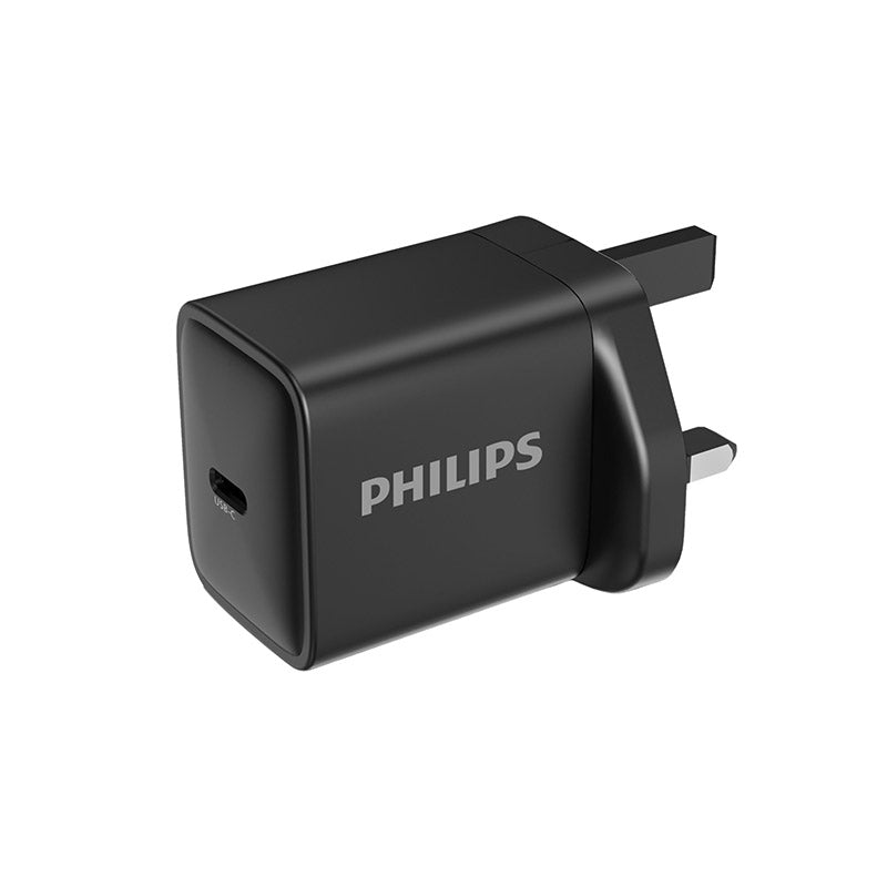 Philips DLP5313NB/05 45W GaN PPS UK Wall Charger with USB C-C Cable