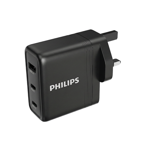 Philips DLP6332CB/05 100W GaN Wall Charger 2C1A (Black)