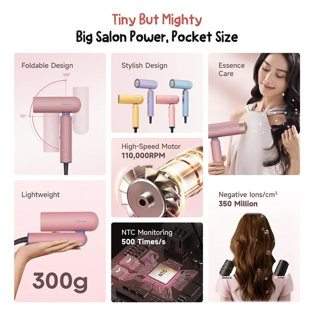 Dreame Pocket Cake High-Speed Hair Dryer (Mint Puff Blue)