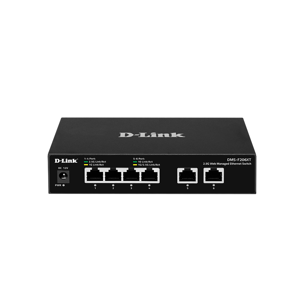 D-Link DMS-F206XT 4-Port 2.5G and 2-Port 10G Managed Switch