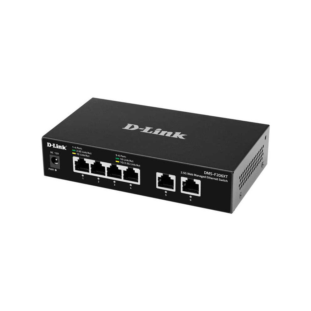 DMS Black Cat 5‘2 D-Link DMS-F206XT 4-Port 2.5G and 2-Port 10G Managed Switch