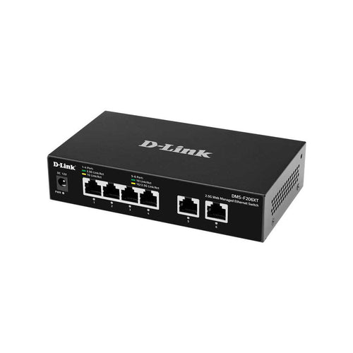 D-Link DMS-F206XT 4-Port 2.5G and 2-Port 10G Managed Switch
