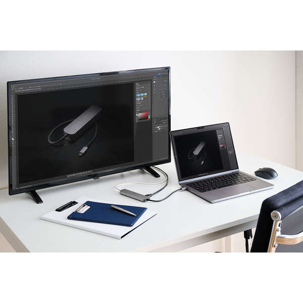 Elecom DST-M060BPSV USB Type-C 6-in-1 PD100W Docking Station