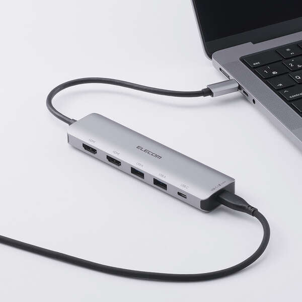 Elecom DST-M060BPSV USB Type-C 6-in-1 PD100W Docking Station