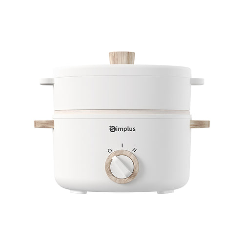 Simplus DZGH003WH01-S White 1.5L Electric Cooking Pot Double-handle