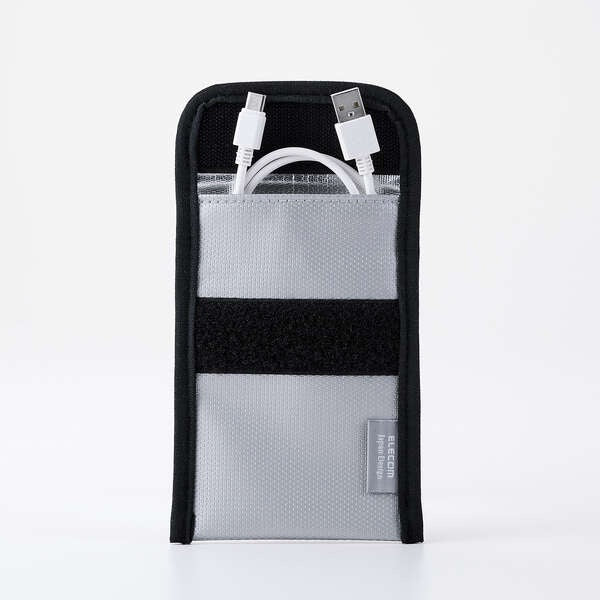 Elecom BMA-MBP01LGY Fire-Resistant Gadget Pouch Large