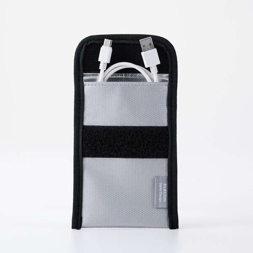 Elecom BMA-MBP01LGY Fire-Resistant Gadget Pouch Large
