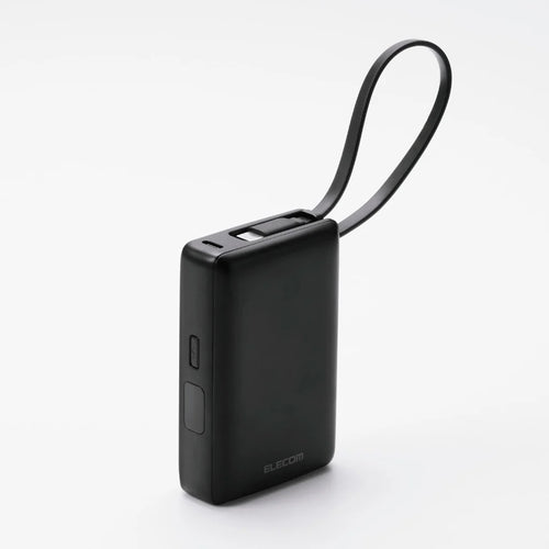 Elecom DE-A06-10000BK CCC 10KmAh 30W with Integrated Cable PowerBank Black