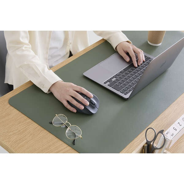 Elecom MP-DM05KHNV Leather Double Sided (L) Desk Mat Khaki/Navy