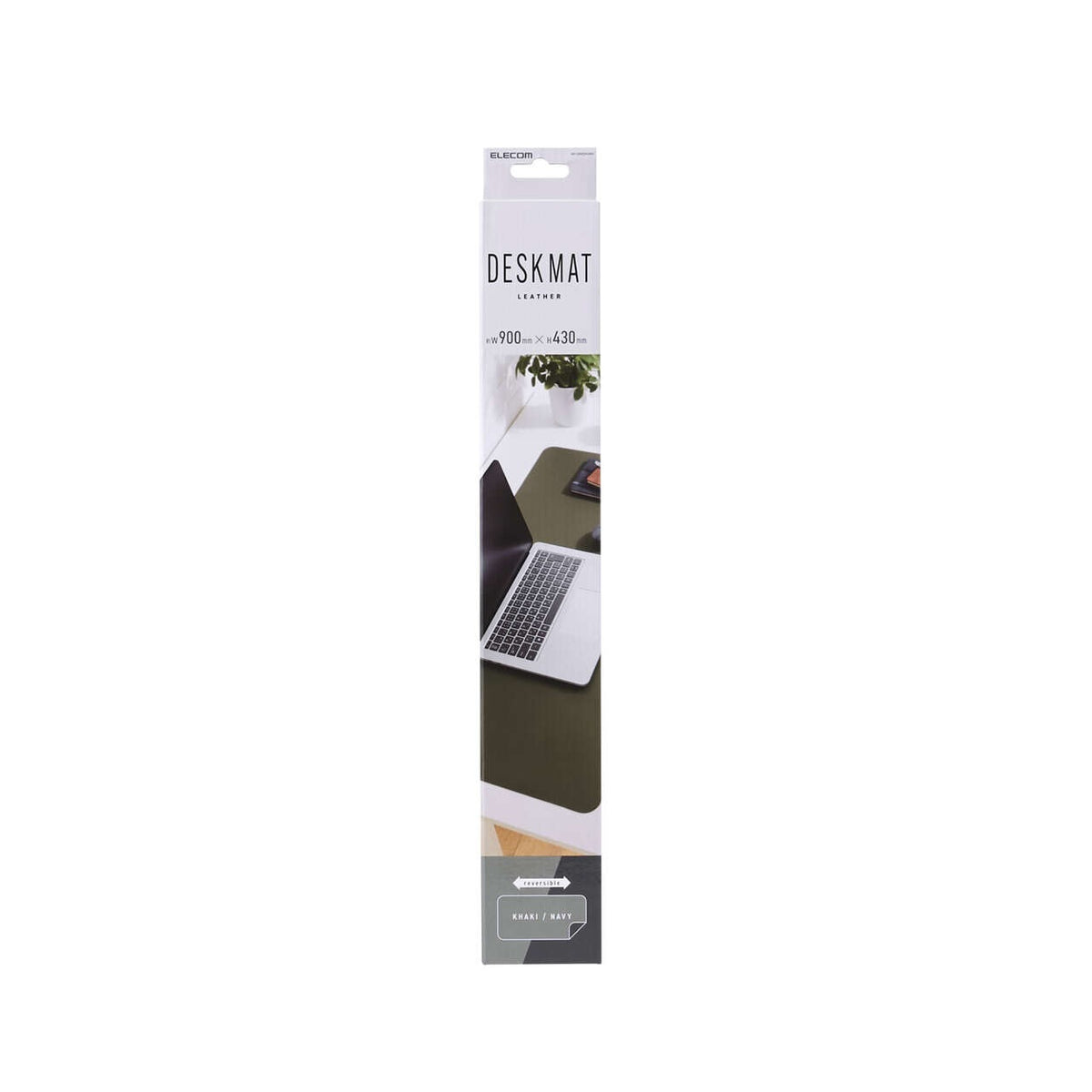 Elecom MP-DM05KHNV Leather Double Sided (L) Desk Mat Khaki/Navy