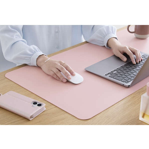 Elecom MP-DM05PNPN Leather Double Sided (L) Desk Mat Pink/Pink