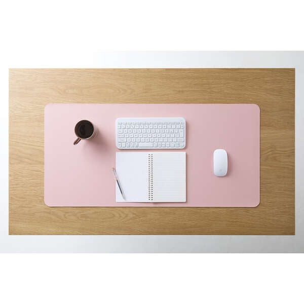 Elecom MP-DM05PNPN Leather Double Sided (L) Desk Mat Pink/Pink
