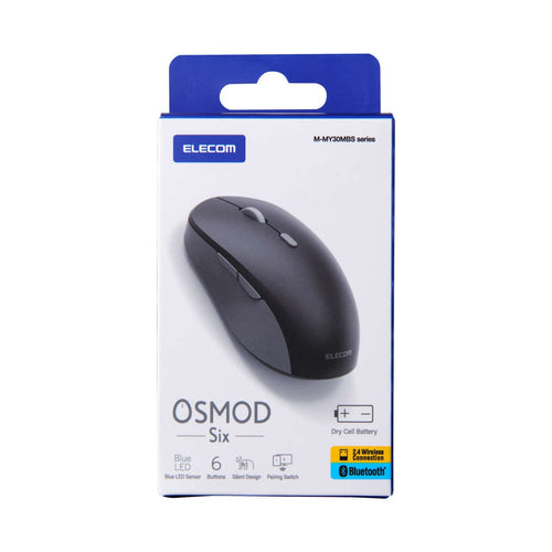 Elecom M-MY30MBSBK-G 6 Button Dual Mode Wireless Mouse Black