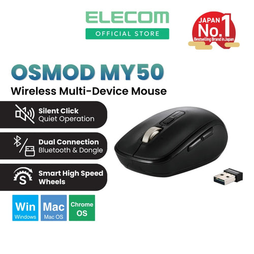 Elecom M-MY50MBS DM Wireless Mouse Black