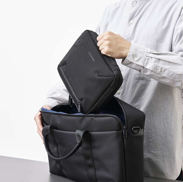 Elecom ZSB-BB01PMBK Bag-in-Bag ZeroShock Polyester M Size Black