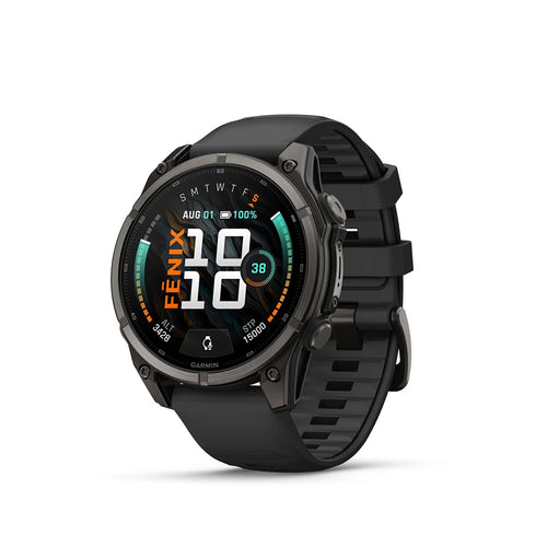 Garmin fenix 9 47mm Carbon DLC Titanium with Black Silicone Band