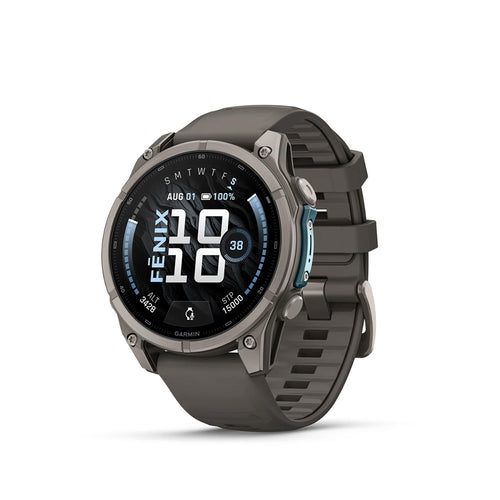 Garmin fenix 9 47mm Titanium with Pebble Gray Silicone Band
