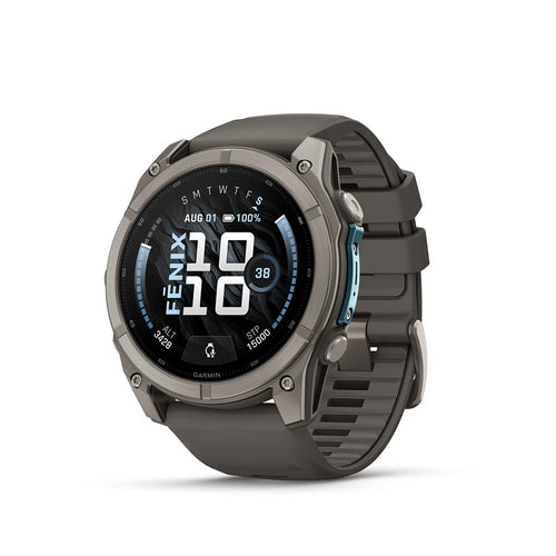 Garmin fenix 9 51mm Titanium with Pebble Gray Silicone Band