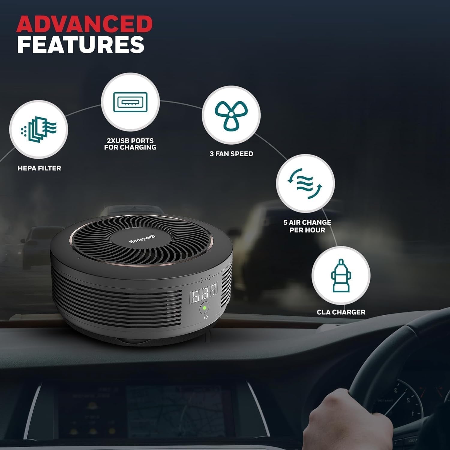 Honeywell Pure4 HC000029 Move Car Air Purifier